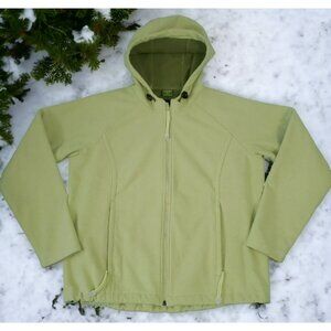 Cabela's Thick Lined Fleece Hooded Jacket Heavyweight Green Full Zip Women's L
